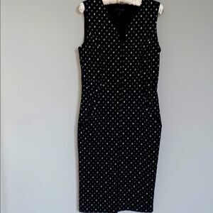 Elegant Black and White Polka Dot Dress